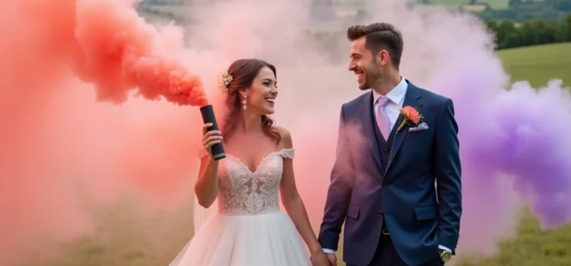 Les meilleures idées pour sublimer votre mariage avec des fumigènes colorés Les meilleures idées pour sublimer votre mariage avec des fumigènes colorés